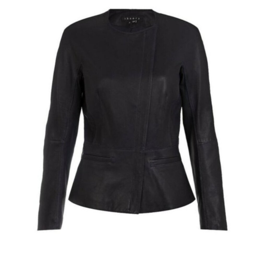 Theory Enora Lamb Leather Jacket, US 0
